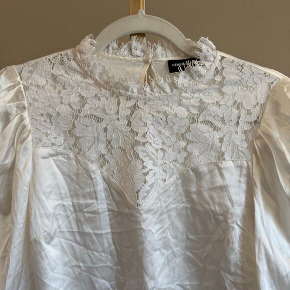 Generation Love Libby Lace Combo Blouse NWOT White Approx. Size S MSRP $285 - Picture 3 of 7